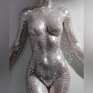 Abstract Female Body Art | 8x10 Gloss Photo Print Chrome Style